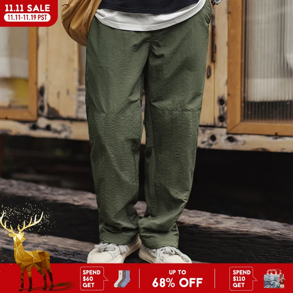 

Зеленые тонкие брюки Maden в стиле ретро с эластичной резинкой на талии и плетеной пеньковой веревкой, эластичные брюки, прямые повседневные брюки-карго на осень