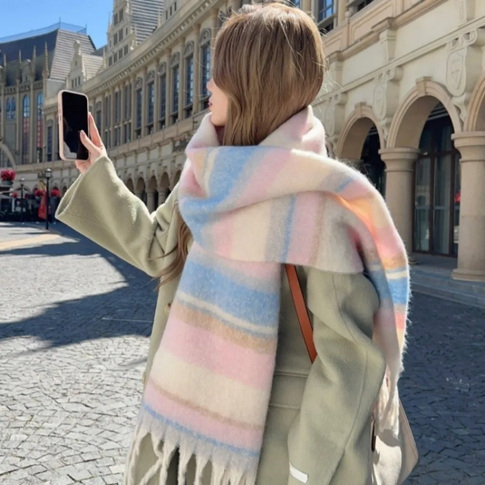 

Новый теплый шарф, мягкая ветрозащитная шаль, мохеровые холодостойкие шарфы, нагрудник, осень и зима