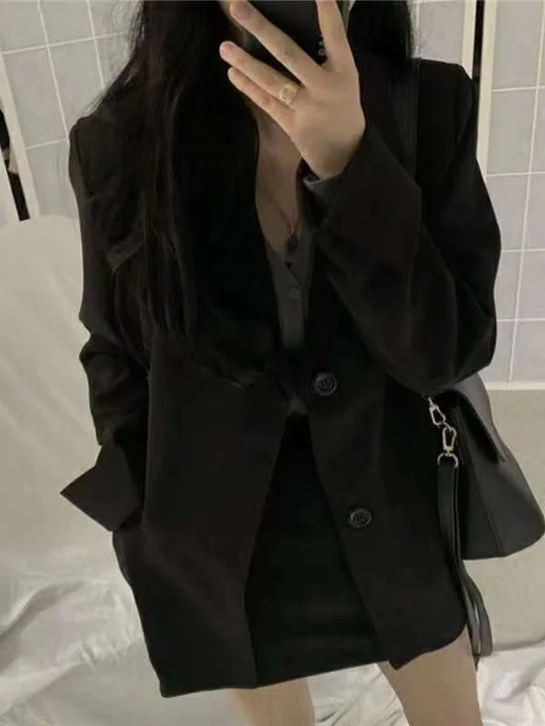 Slimming Fitted Jacket plus Size Women's Business Casual Style High Waist Long Sleeve Autumn Coat Cover Belly Anti-aging