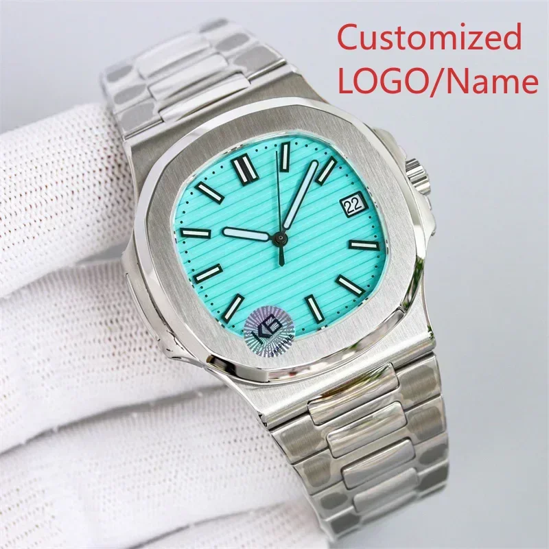 럭셔리 남성용 발광 사파이어 자동 기계식 시계 904L 스테인리스 스틸 비즈니스 로즈 골드 블랙 블루 맞춤형