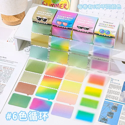 Imagen 1 del producto LANGUO-notas adhesivas de perlas transparentes estilo cajón, sin residuos, adhesivas para marcar puntos clave, Bloc de notas