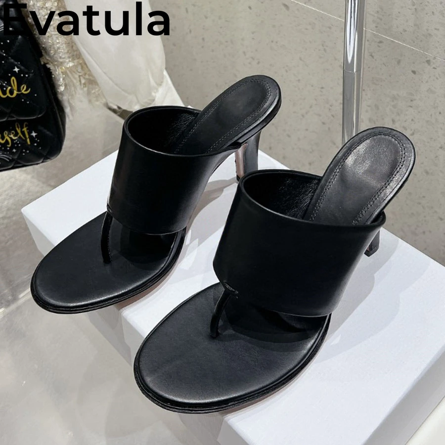 2025 Summer Flip Flops Flat Slippers Women Designer Open Toe Real Leather Mules Ladies Casual Vacation Beach Slides Shoes Femme