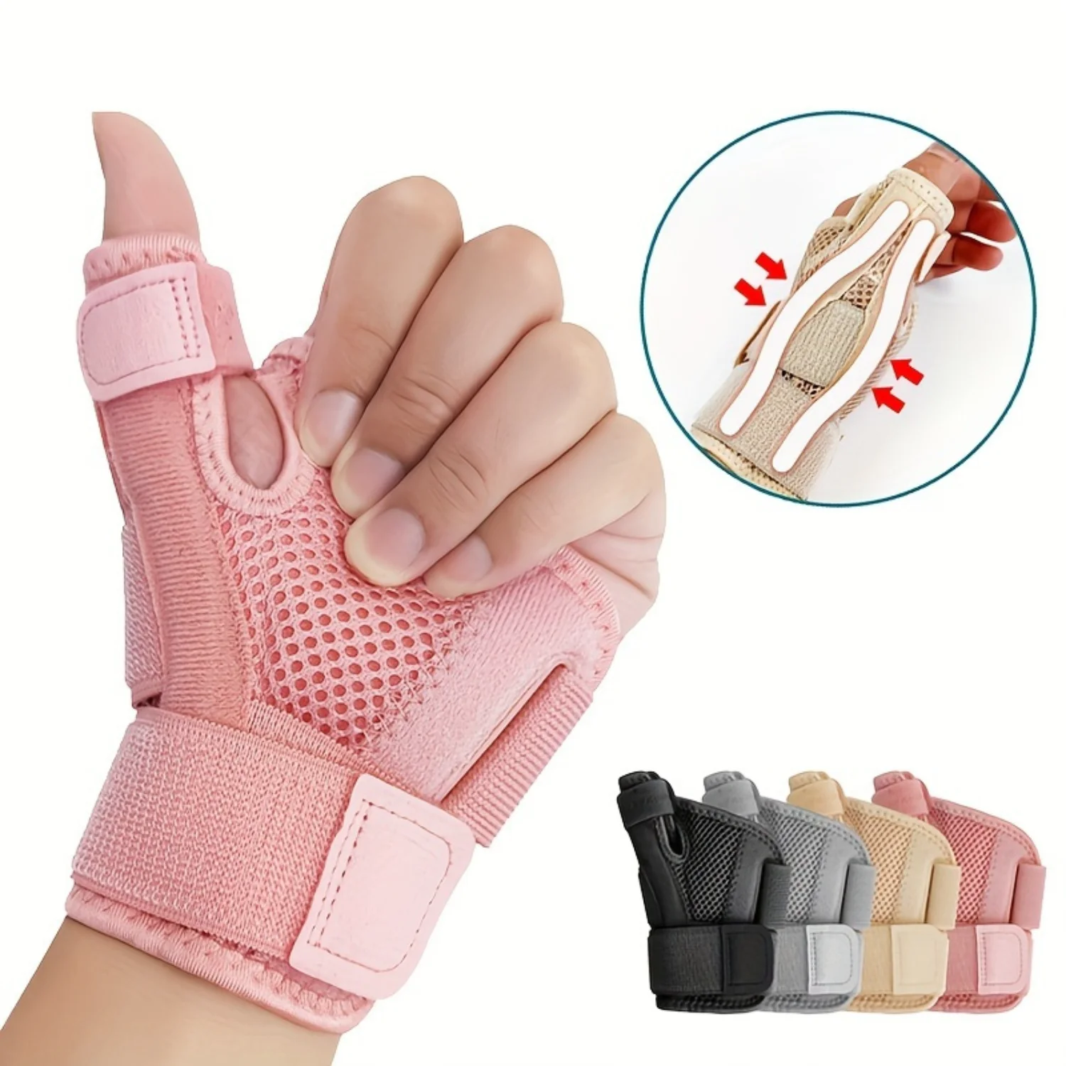 

Finger Wrist Guard Thumb Splint Brace Adjustable Support Men Women