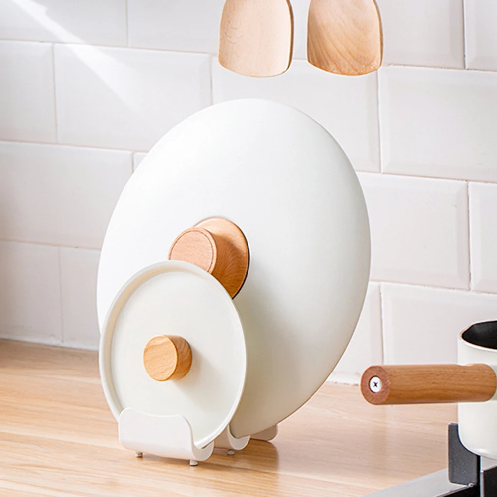 

Pot Lid Rack for Kitchen White Space Saving Organizer Multi-Functional Storage Shelf Dish Bowl Seasoning Holder
