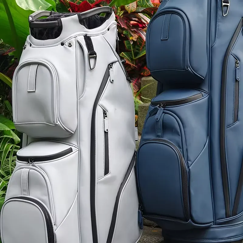 ASL GOLF 14 Way Divider Waterproof PU Leather Golf Cart Bag Custom Logo Name Professional Men Golfing Equipment Storage