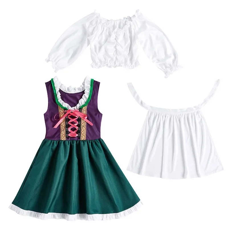 Deluxe Girls Oktoberfest Dirndl German Bavaria Beer Party Girl Costume Halloween Beer Maid Outfit