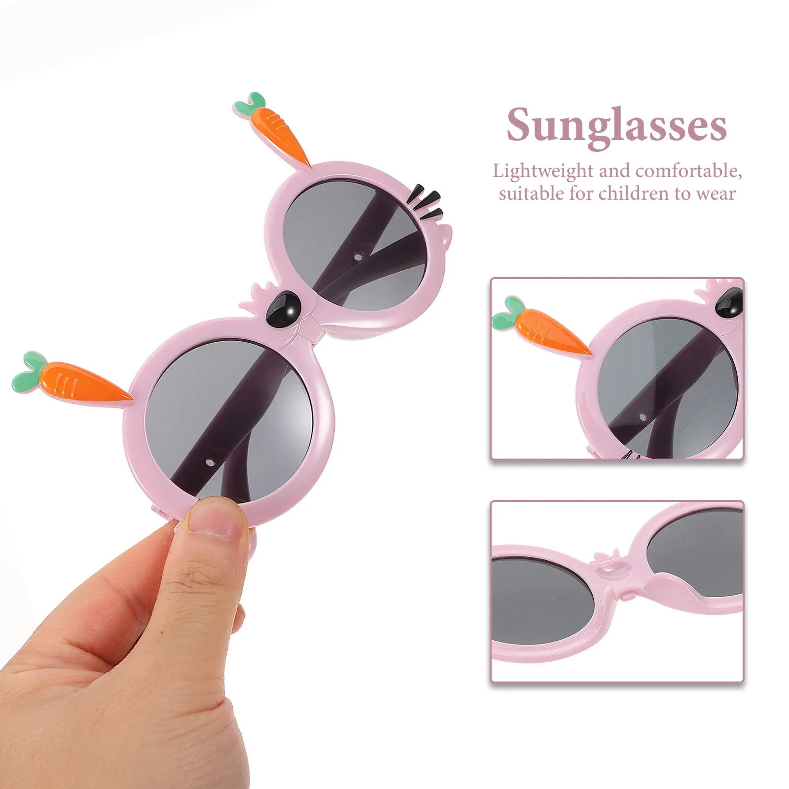 

1 Pair Cute Bunny Sunglasses Purple-Gray Uv Protection Cartoon Shades For Outdoor Party Favors Summer Eyewear Decor