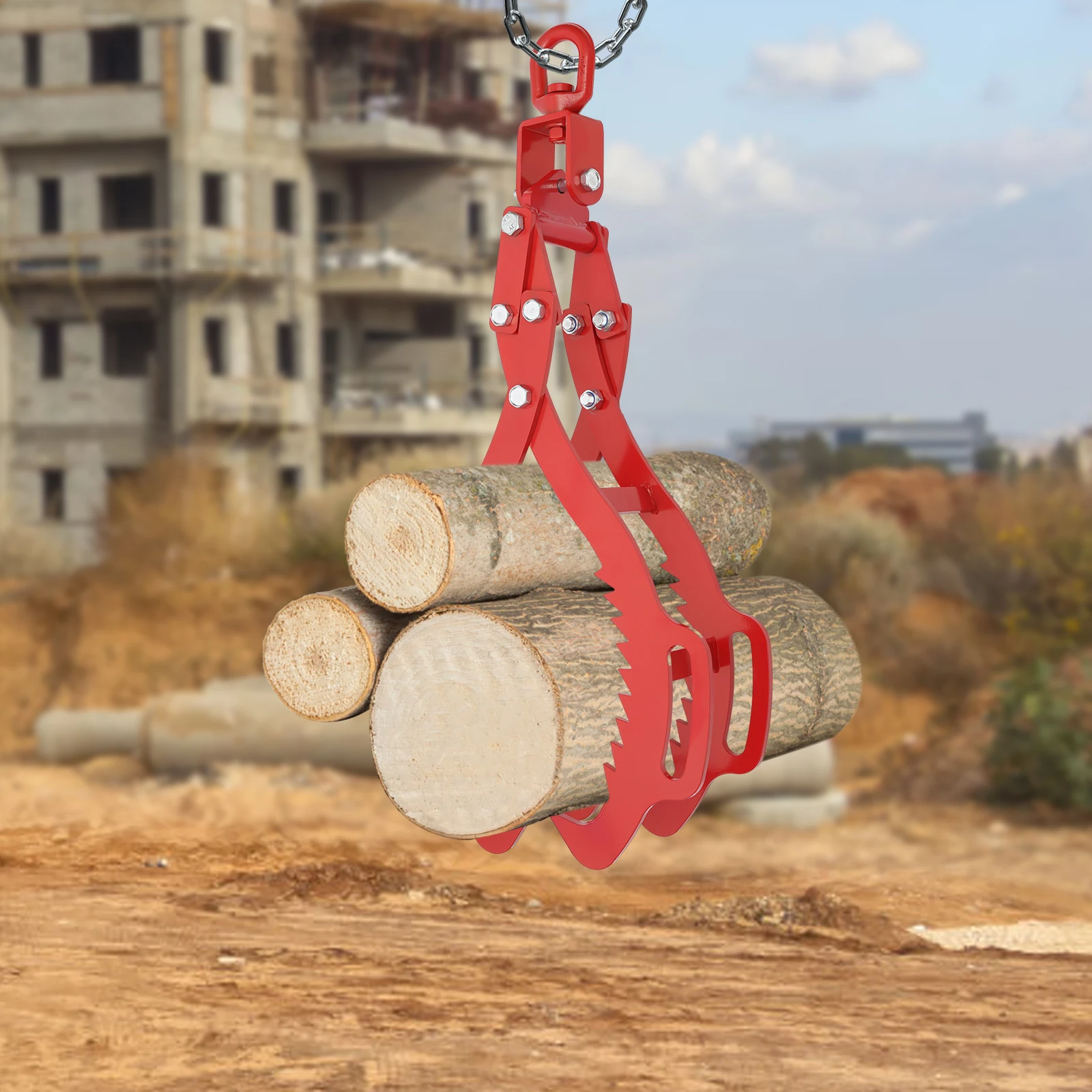 

4-Claw Log Lifting Tongs Heavy Duty Carbon Steel Timber Skidding Grabber 2645lbs Capacity Logging Grapple for ATV Tractor Truck