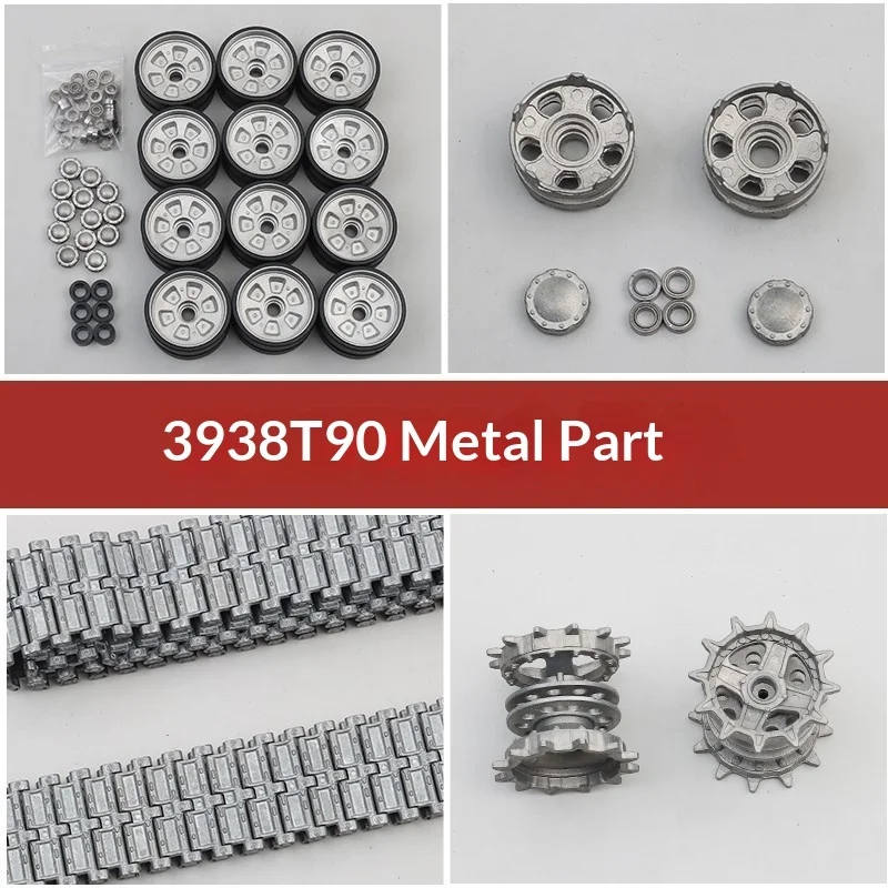 Henglong 1/16 Tank 3938 Upgraded Accessories Metal Hanging Rubber Track Drive Induction Wheel Road Wheel Swing Arm