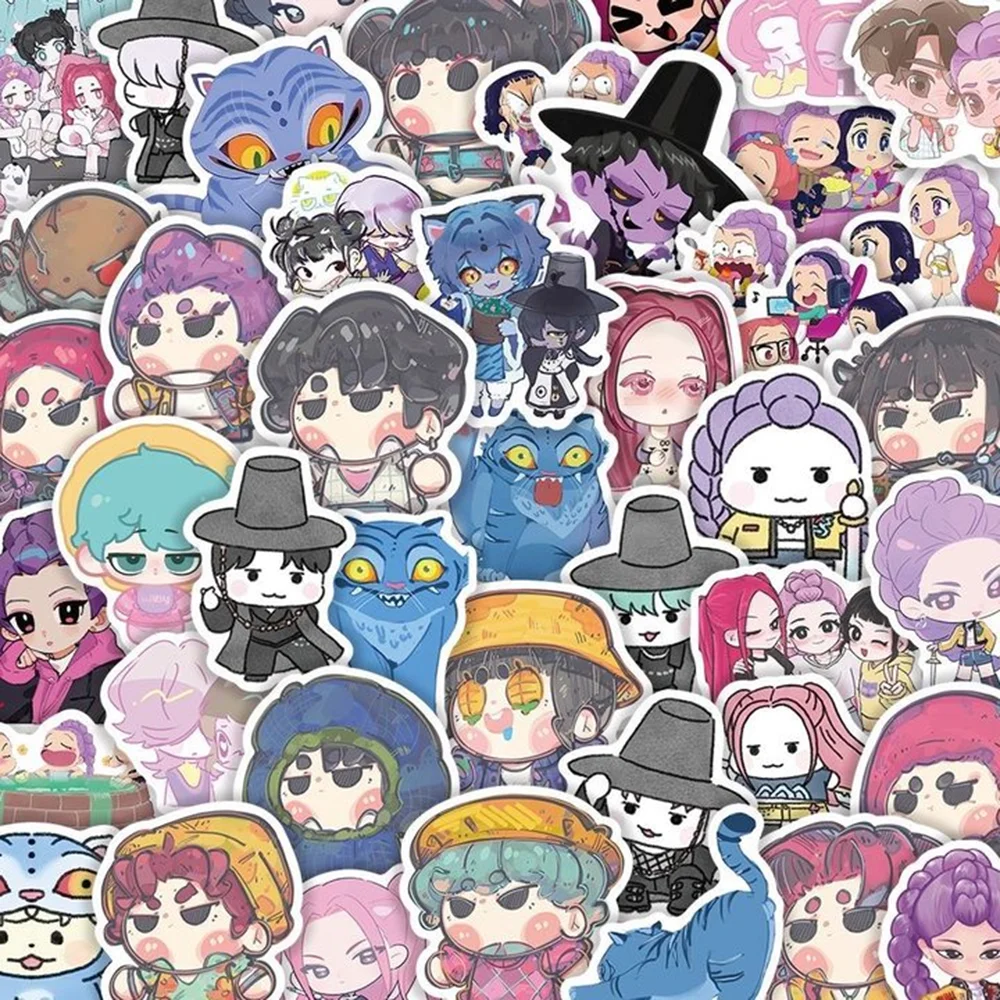 

10/30/60PCS Q Version Animated Movies Kpop Demon Hunters Sticker DIY Decoration Waterproof Skateboard Notebook Graffiti Toy