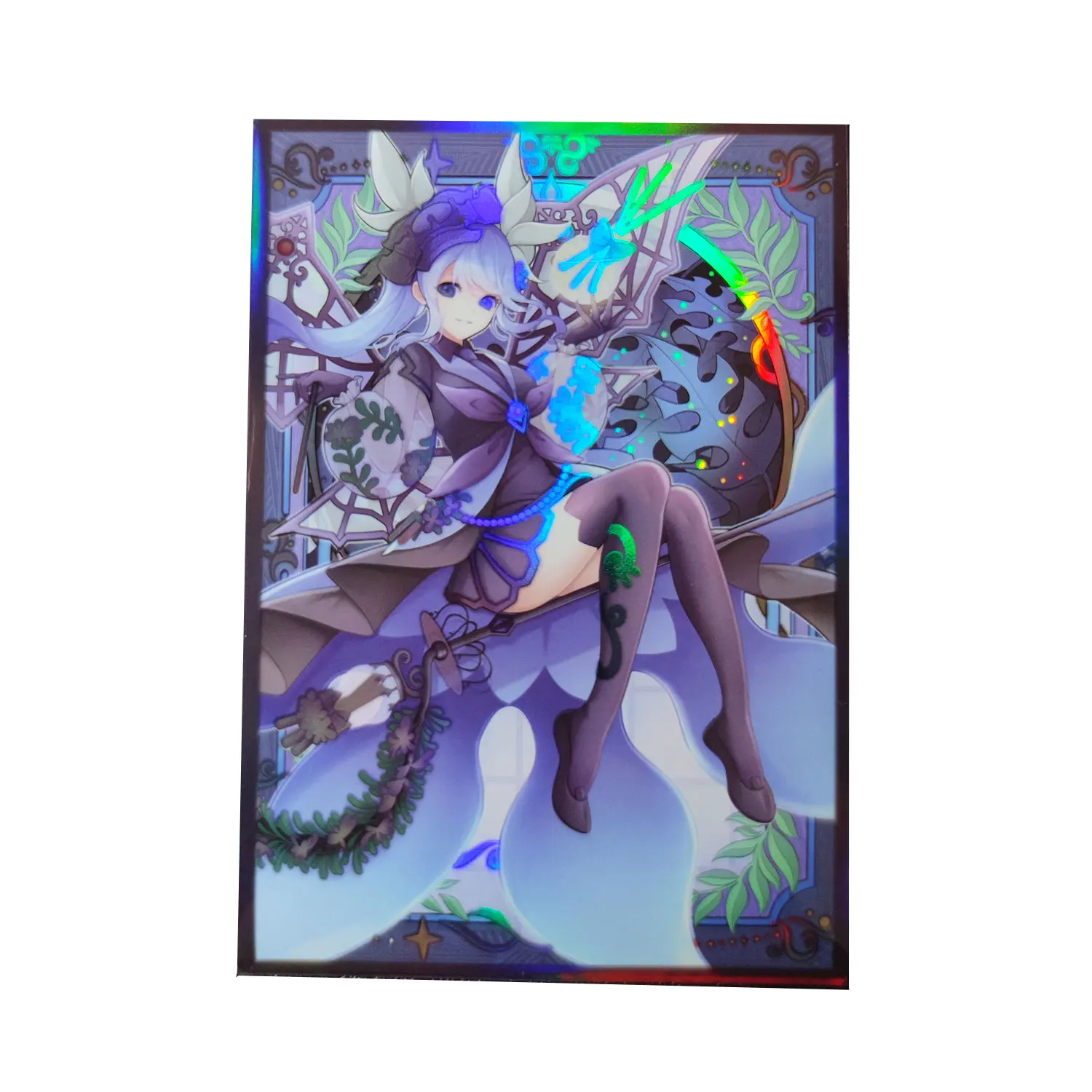 60PCS Flashing Card Sleeves Anime Protective Sleeves 63mmx90mm Top Loading YGO Card Protector for Japanese Size Trading Cards