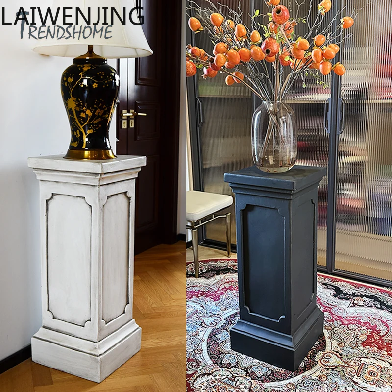 

SGF black Roman column display stand French home decoration table leg ornament