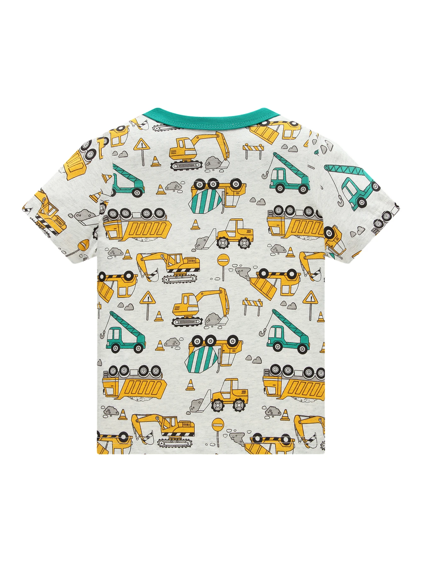Sommer Neuer Stil Jungen 1-8 Jahre Alt Reine Baumwolle Pyjama Cartoon Baufahrzeug Dünner Kurzarm-Shorts Kinder Hauskleidung Set – Detail 12