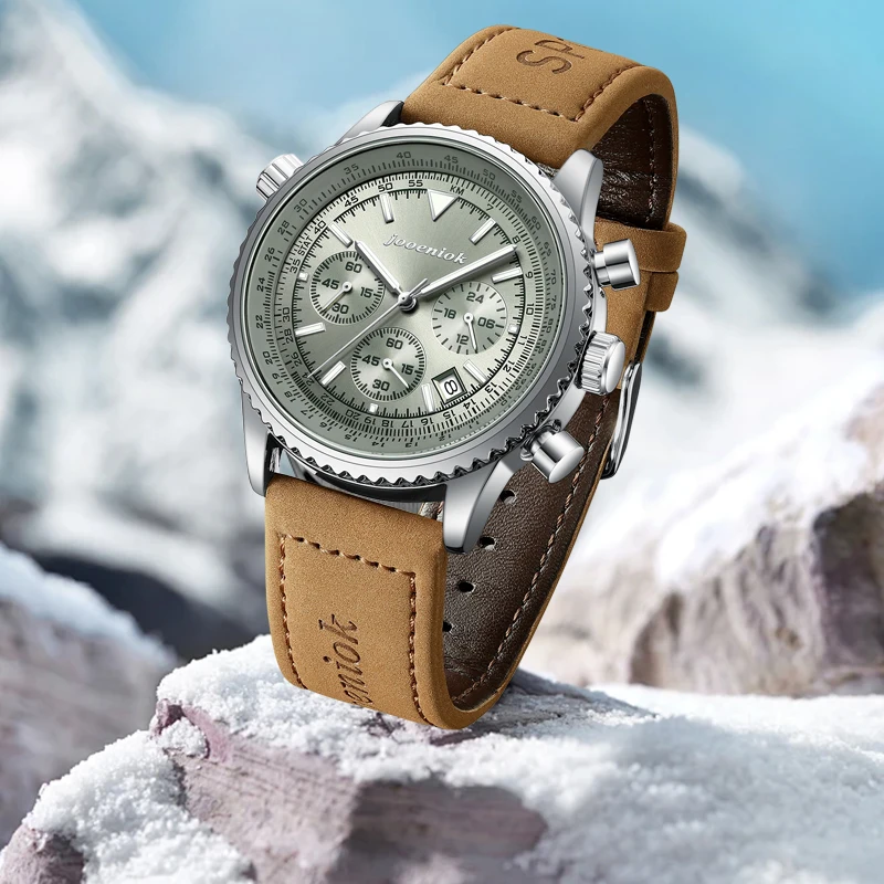 

Luxury Man Watch Quartz Waterproof Luminous Date Chronograph Leather Men Wristwatch Military Sports Men's Watches Reloj 2025 New