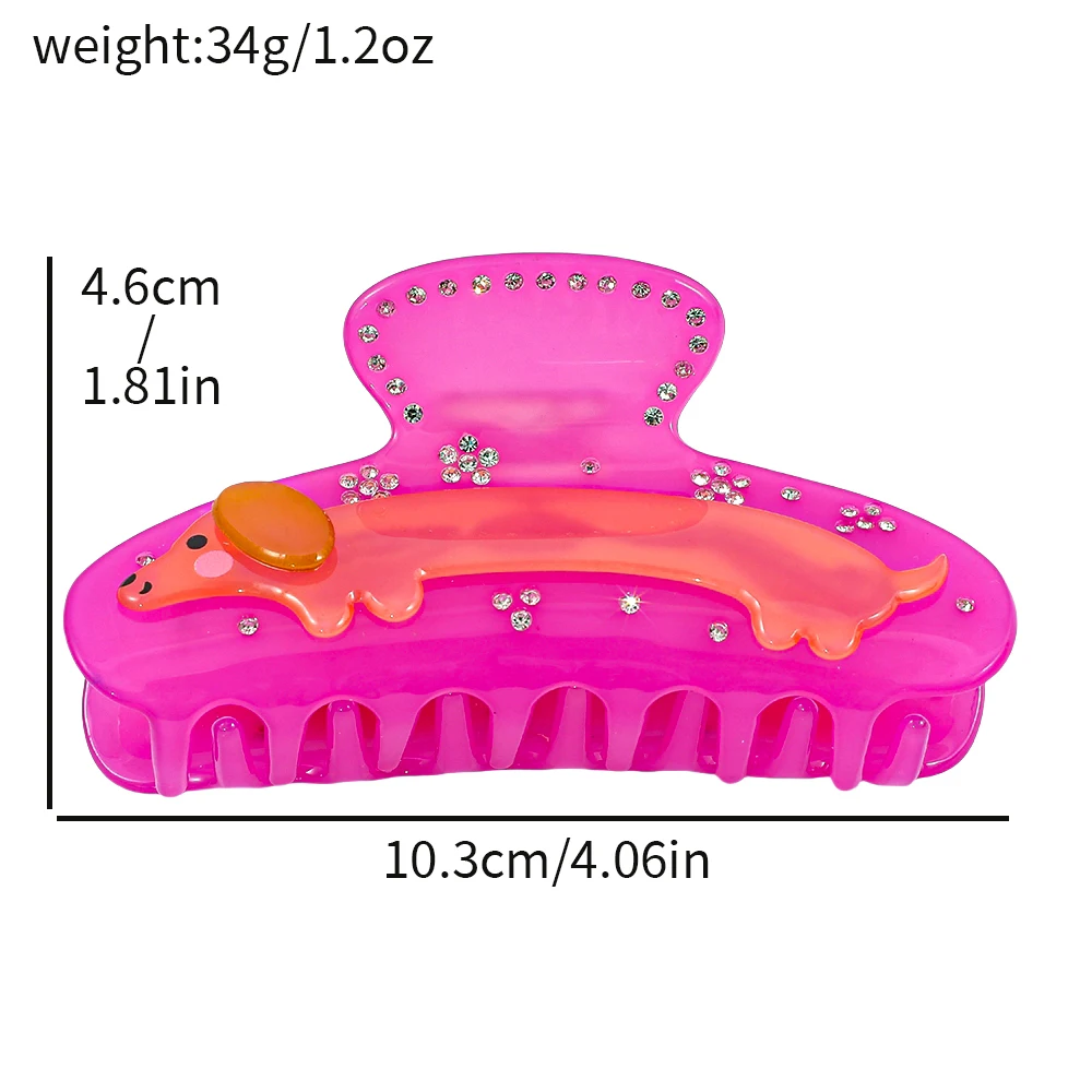 مخلب شعر ألماني لطيف مرصع بالألماس الوردي، مخلب شعر متعدد الوظائف #5