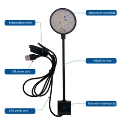 Aquarium Light LED Clip Light for Fish Tanks with Separate Power Switches Power Saving High Bright Flicker-free