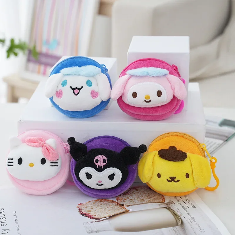 Sanrio Series Plush Toy Small Wallet Earphone Bag Yugui Dog Kulomi Plush Bag Xiaohongshu Same Style  anime  anime figure