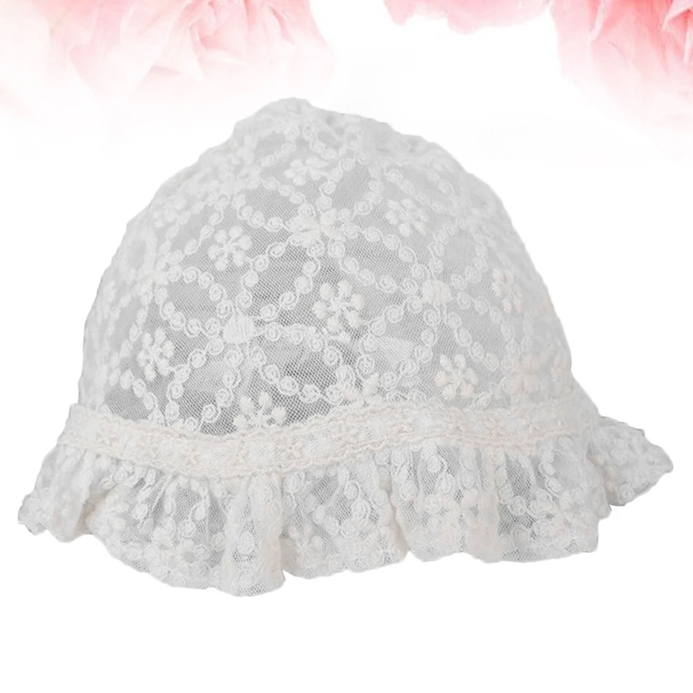 

Lace Bonnet Hat for Baby Toddler Girls Summer Sunscreen Cool Hollow Out Design Breathable Photo Prop One Size Fits Most