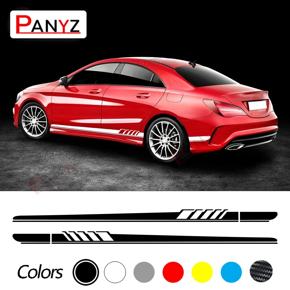 

2Pcs Car Sticker Racing Side Door Stripe Body Decal for Mercedes Benz CLA Class CLA45 CLA250 CLA200 CLA180 AMG W117 C117 X117