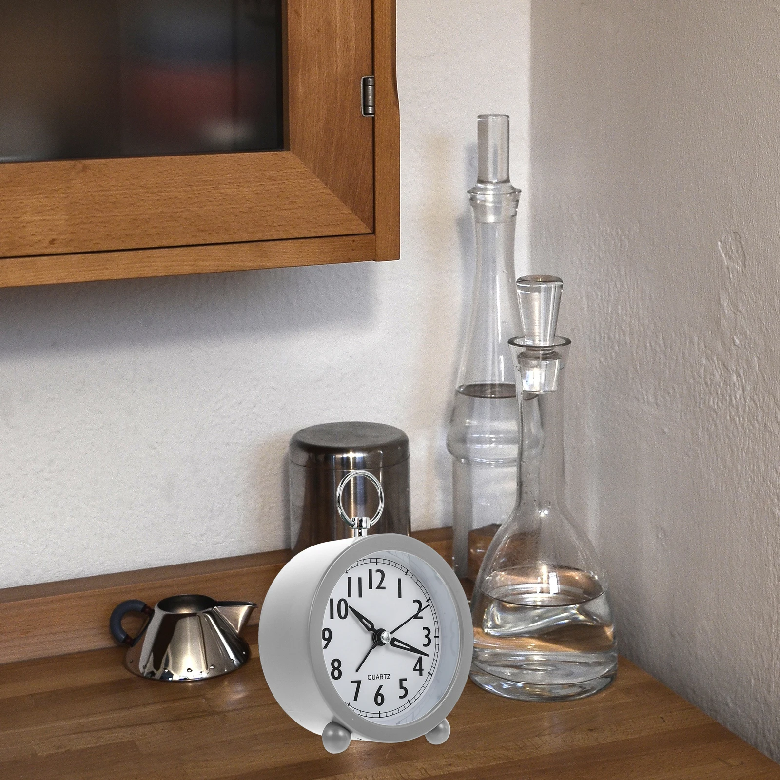 

1pc Round Macaron Clock Desktop Decor Home Bedroom Dorm Student Timepiece Creative Cute Mini Silent Clock