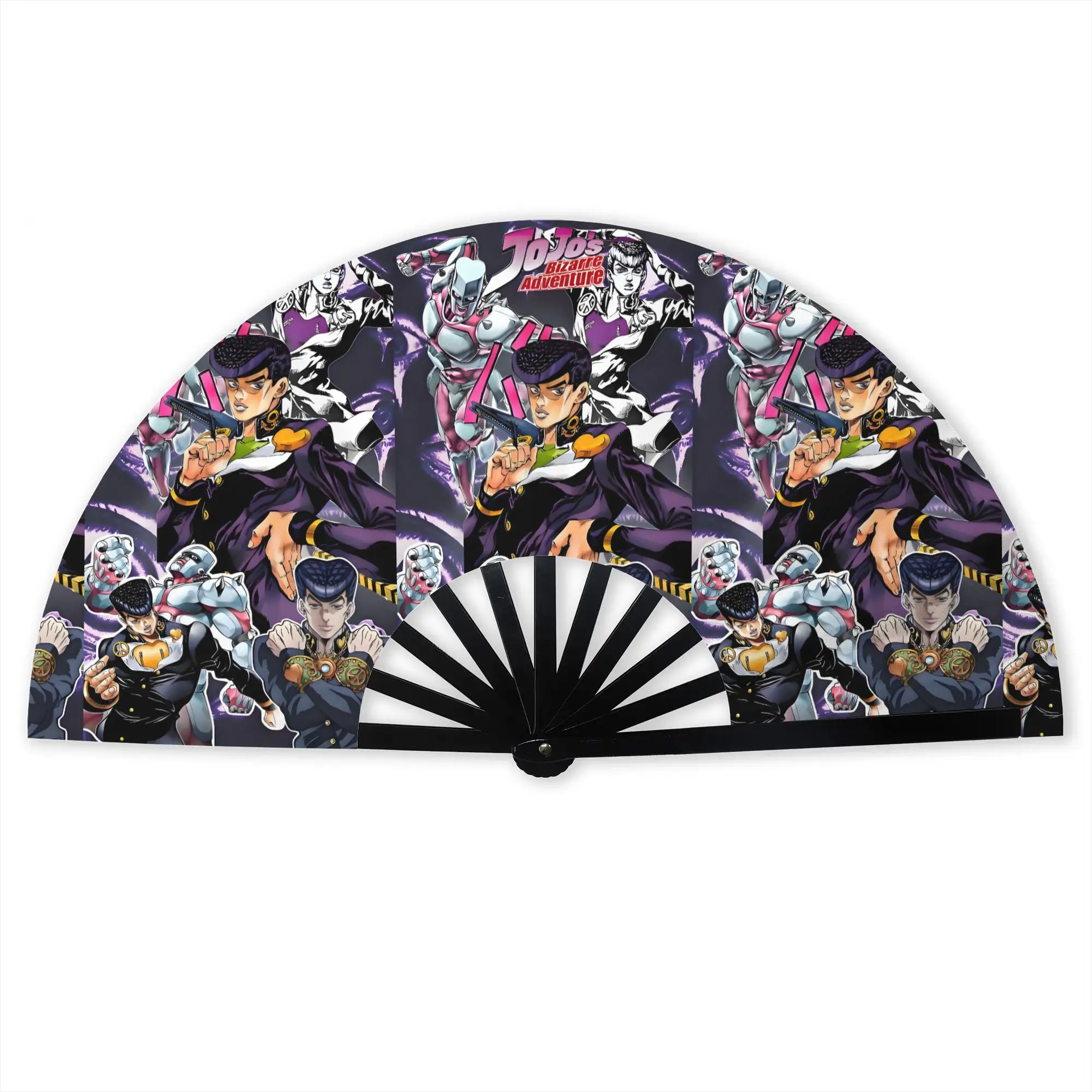 JoJos Bizarre Adventure Hand Fan Promotional Gift Wedding Josuke Higashikata Japanese Durable Folding Fans Novelty Bulk Pack Fan