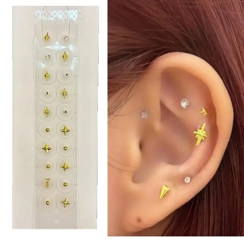New 20 Patches Fashion Exquisite Star Shape Ear Point Stickers Ear Pressure Stick Acupuncture Auricular Ear Stickers Massage