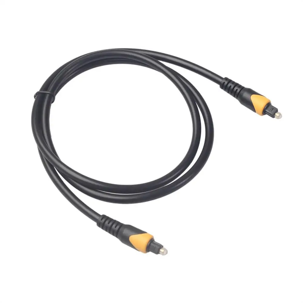 Yellow and Black Pair Color Mode Spdif Toslink Fiber Decoder Tv Square Port Fiber Optic Audio Cable 1 Meter