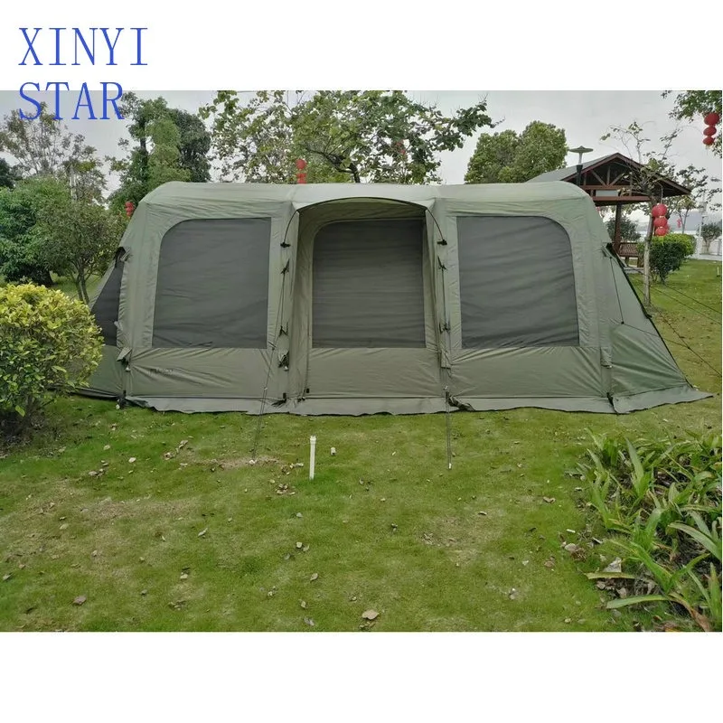 Camping equipment portable wind rain sun protection large space 3-4 person large outdoor inflatable support tunnel tent