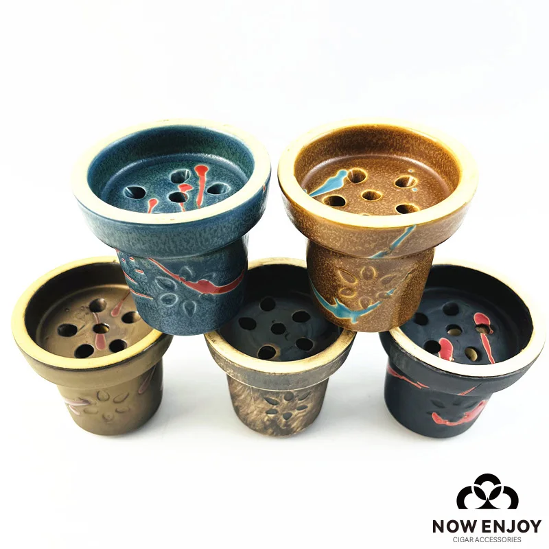

NOW ENJOY High Quality 7 Holes Ceramic Tobacco Bowl for Shisha Hookah Chicha Cachimbas Nargile Smoking Accessories