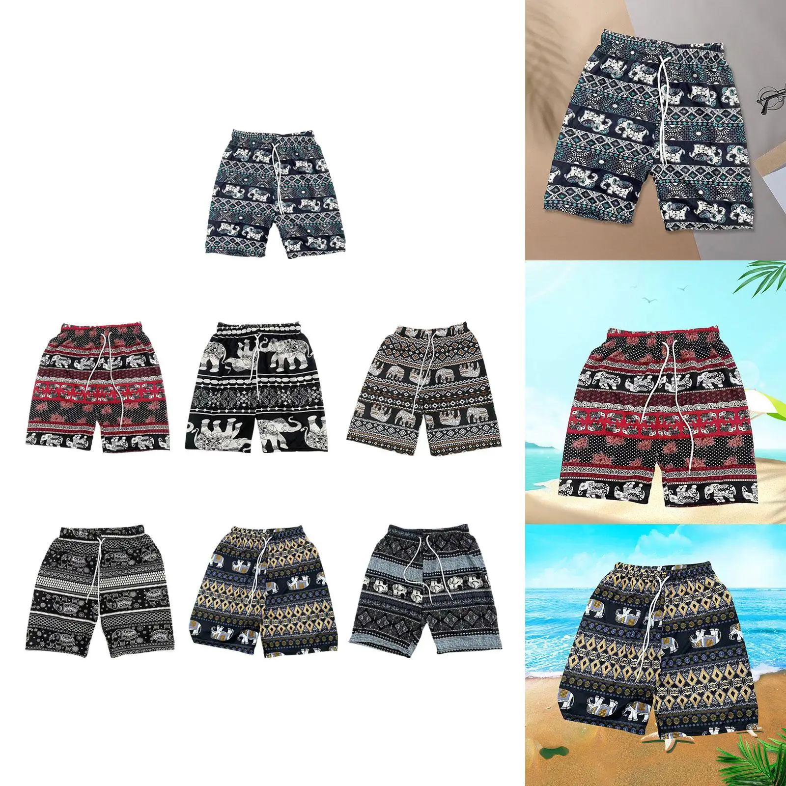 

Летние пляжные шорты для женщин и мужчин, пляжные плавки, трусы с эластичной резинкой на талии, полиэстер