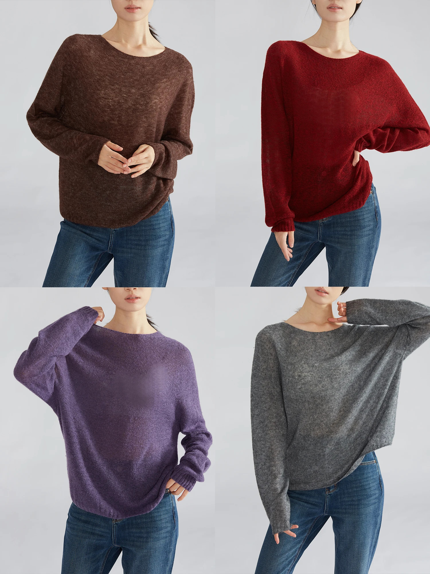 Women's Fashion Autumn and Winter New Cashmere Wool Lyocell Blend Loose and Lazy Multi-color Versatile Casual Sweater