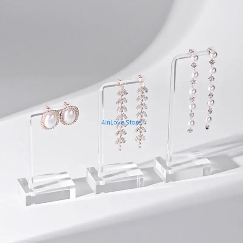 T4MD CLEAR ACRYLIC OPRING HOLDER SET STURDY ACRYLIL JELLEDRY DISTRESS منظمات رف على الأقراط والأساور