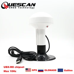 QUESCAN QU8M USB GPS GLONASS Galileo Antenna Receiver Android Windows NMEA0183 USB GNSS Antenna USB M8030 M8N 1-10Hz