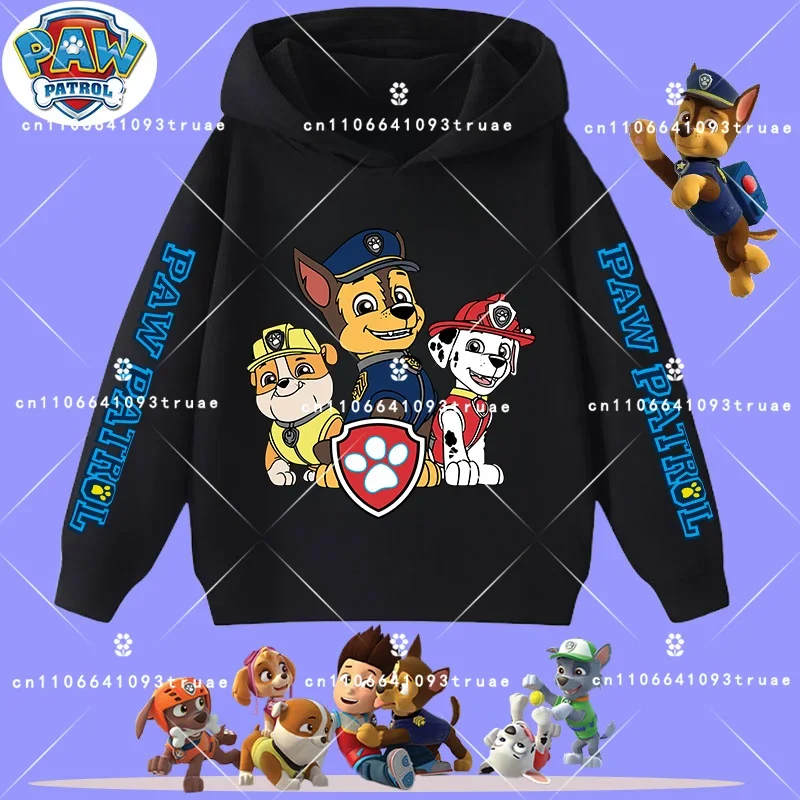 Children's hooded sweatshirt - PAW Patrol boys' sport shirt with cartoon print - Spring/Summer long-sleeved pullover casual top