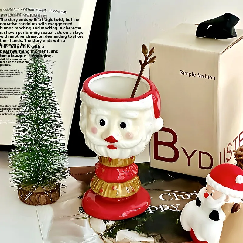 

Elegant Ceramic Mug Christmas Gift Birthday Souvenir High Foot Cup Ice Cream Wine Glass High Aesthetic Value Water Cup