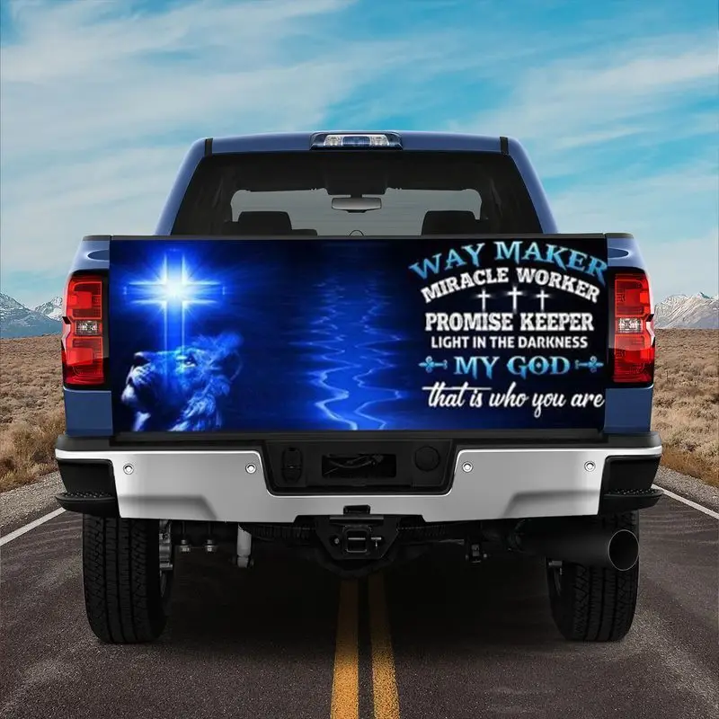 

Way Maker Miracle Worker Jesus Christ Truck Tailgate Wrap Decal Christian Gift