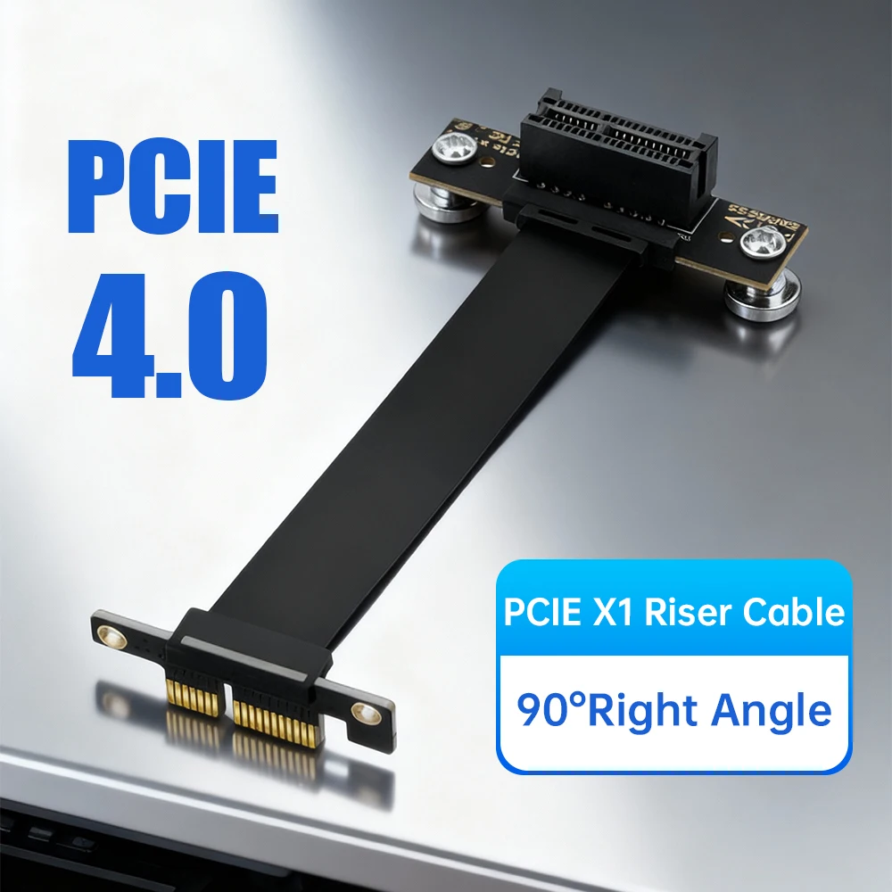 PCIe 4.0 Riser Cable 10cm Flexible x1 to x1 Extension Card for Vertical GPU Mount Mini ITX PC Build Compatible with PCIe 3.0/2.0