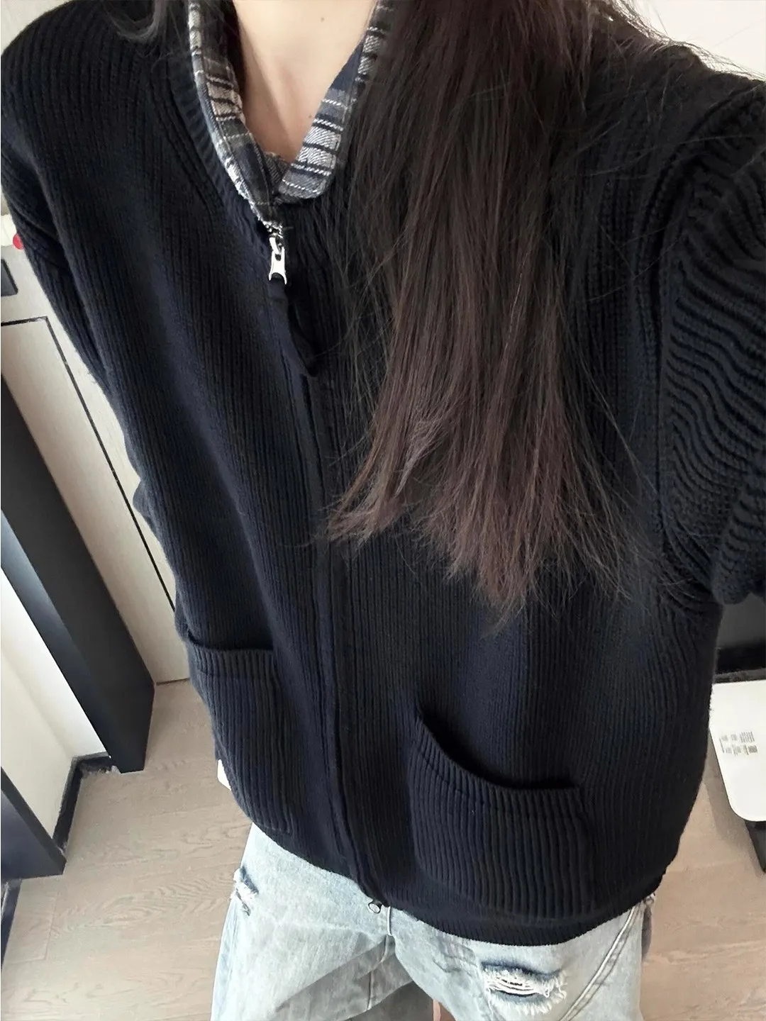 

Bla Double ket Knitted Sweater Coat Men's Loose Fit Comfortable Lazy Soft Long Sve round Ne Cardigan Autumn Wear