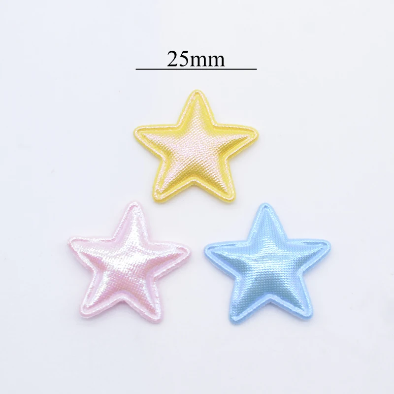 100Pcs 25mm Colorful Star Applique for Handmade Hat Crafts Clothes Sewing Patches DIY Headwear Clips Bow Decor Accessories