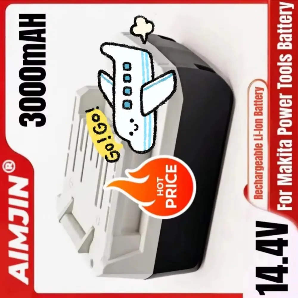 

For Makita 3000mAh Li-ion 14.4V Power Tools Battery Compatible with BL1415G BL1413G BL1460G DC18WA UH480D UH520D UM165D UR140D