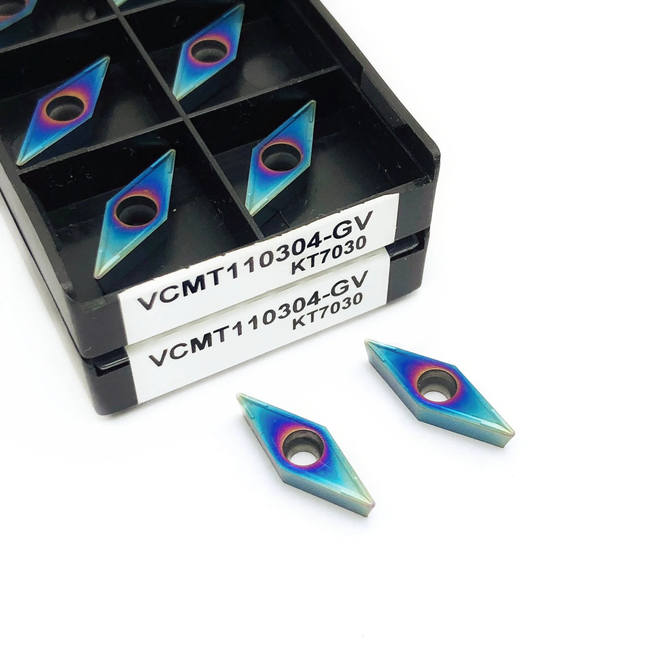 Inserto in metallo duro di alta qualità 10 pezzi VCMT110304-GV KT7030 fresa cilindrica per metalli tornio CNC VCMT110304 utensile per tornitura