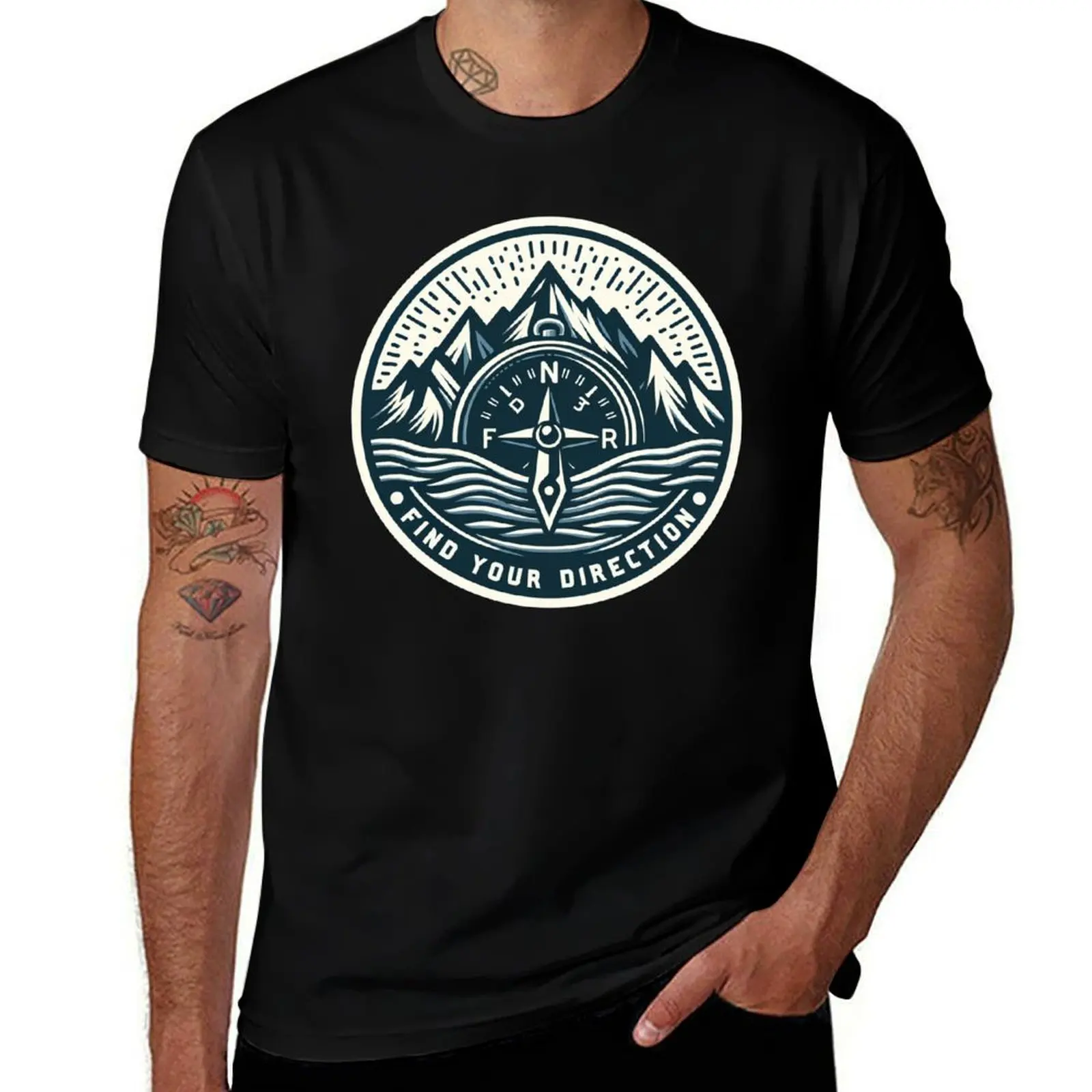 

Navigate Life Compass T-Shirt Personalized t-shirt for a boy plus size clothes cute tops Men's cotton t-shirt