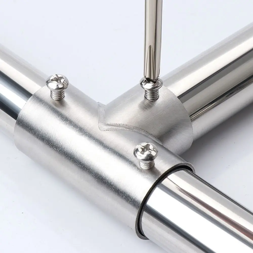 1Pcs Durable Tee Straight Elbow Pipe Connector Stainless Steel 2/3/4/5/6 Way Tube Joint 25mm Pipe Fittings Furniture Hardware
