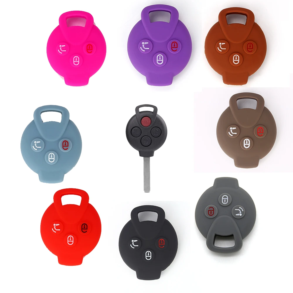 Car Remote Key Silicone Case Protective Cover For Mercedes Smart 451 Fortwo Car Accessories