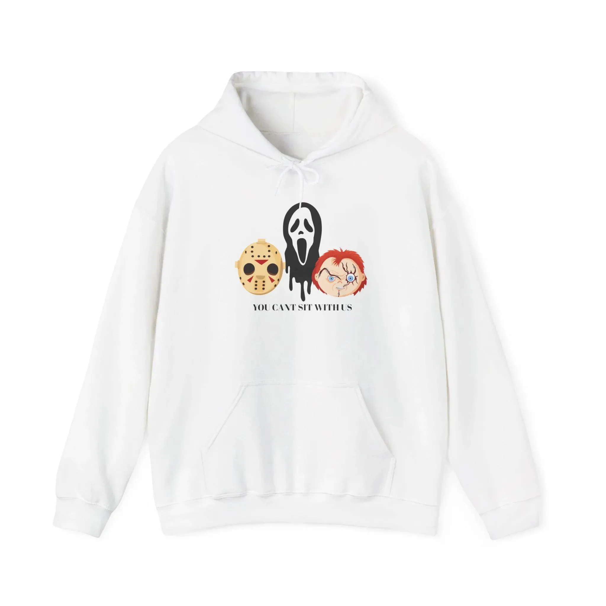 

Cute Horror Characters and Phrase Printed Cotton Hoodie Stylish and Witty Sweatshirt To Showcase Your Unique Horror Taste
