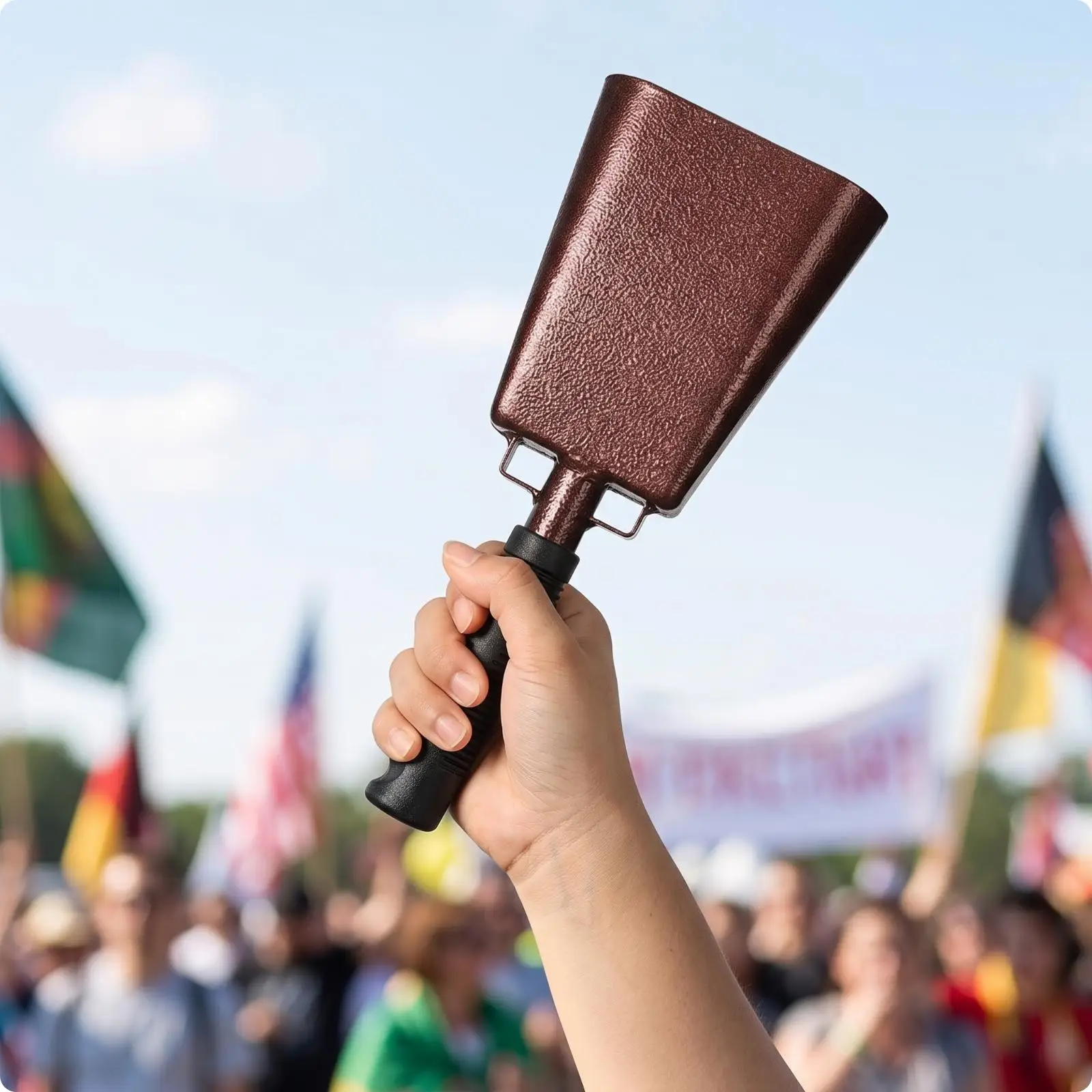 Handheld Cowbell Long-Lasting Cowbell with Handle Clear for Sports Events