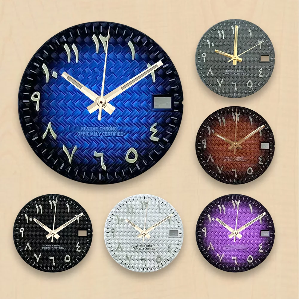 Watch modification tools Grid Arabic numerals Dial 28.5mm S Dial Fit NH35 Japanese Automatic Movement S Dial Watch Accessories