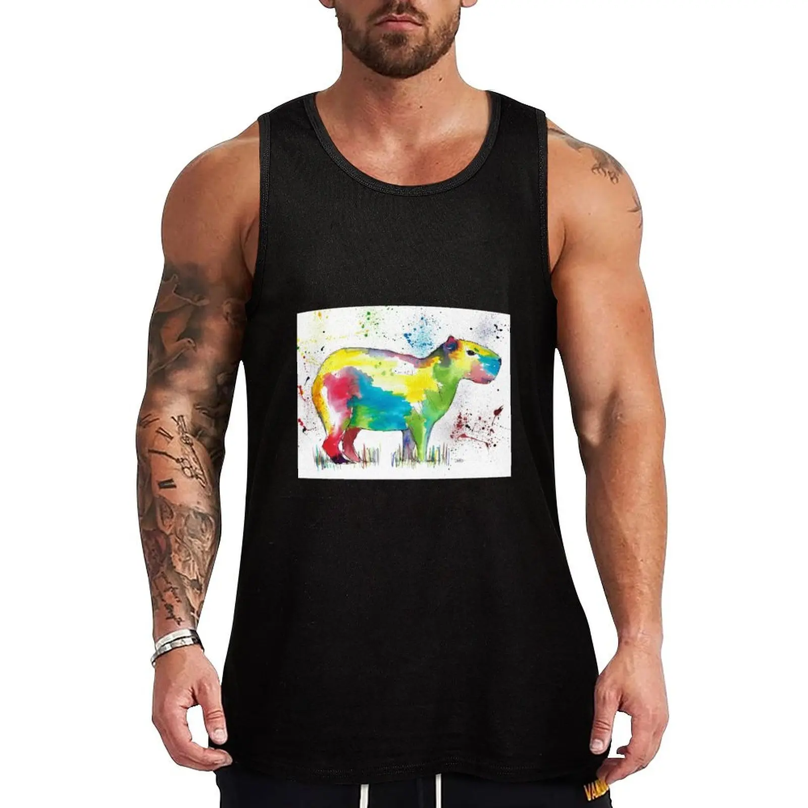 

Marvelous Menagerie - Capybara Tank Top Men's sleeveless gym accessories men gym clothing men t-shirt gym man