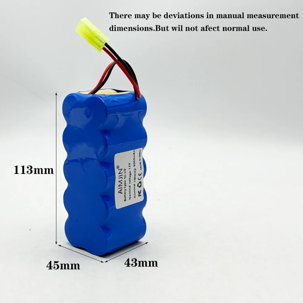 12V SC Ni-CD 6000mAh Rechargeable Battery for Rowenta, Robot Vacuum Cleaner, 12V, RH5488, RH846301, RH846901, RS-Rh5205