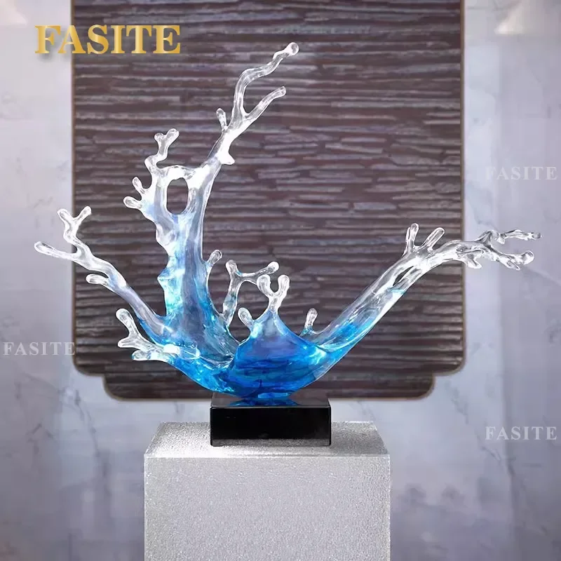 For Abstract Wind and Water Rise Sculpture Ornament Simple Modern Decorative Crafts for Porch Living Room Hotel Lobby